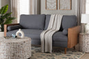 Saranna Gray Fabric and Walnut Brown Wood Sofa Baxton