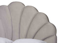 Airell Light Gray Velvet Seashell-Headboard Queen Size Platform Bed Baxton