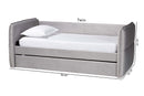 Parkin Modern Light Gray Velvet Fabric Full Size Daybed w/Trundle Baxton