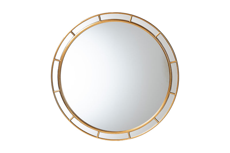 Mirai Antique Goldleaf Round Accent Mirror