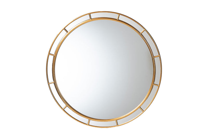 Mirai Antique Goldleaf Round Accent Mirror Baxton