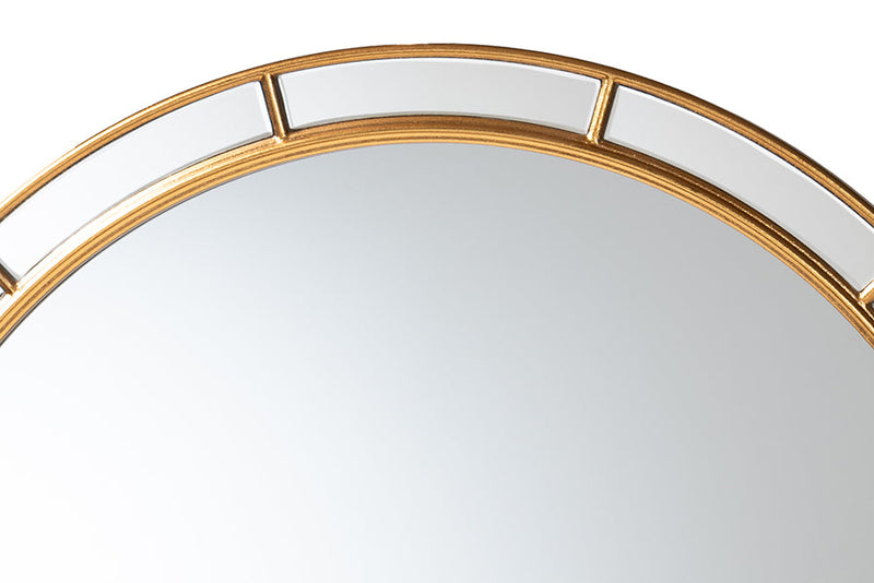 Mirai Antique Goldleaf Round Accent Mirror Baxton