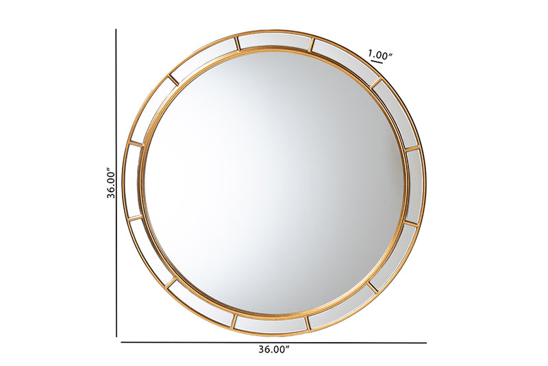 Mirai Antique Goldleaf Round Accent Mirror