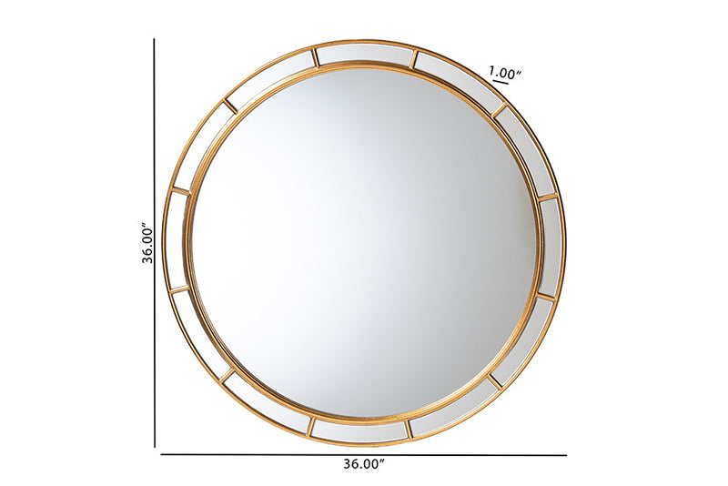 Mirai Antique Goldleaf Round Accent Mirror Baxton