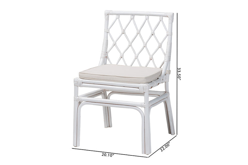 Peace Bohemian White Rattan Dining Chair Baxton