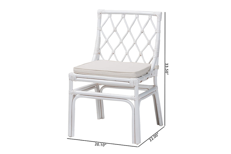 Peace Bohemian White Rattan Dining Chair