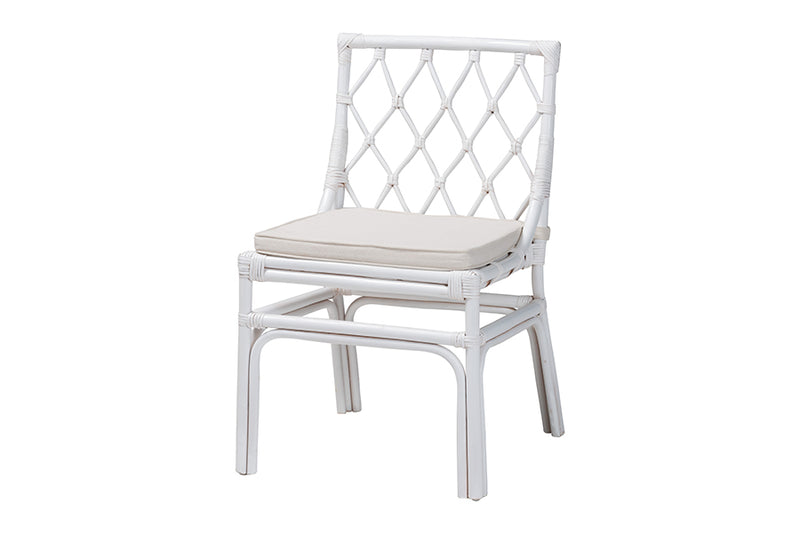 Peace Bohemian White Rattan Dining Chair