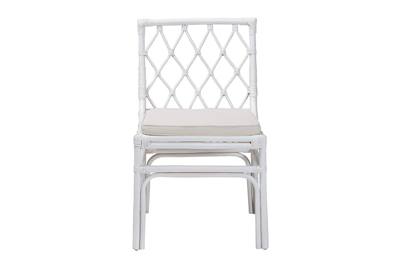 Peace Bohemian White Rattan Dining Chair