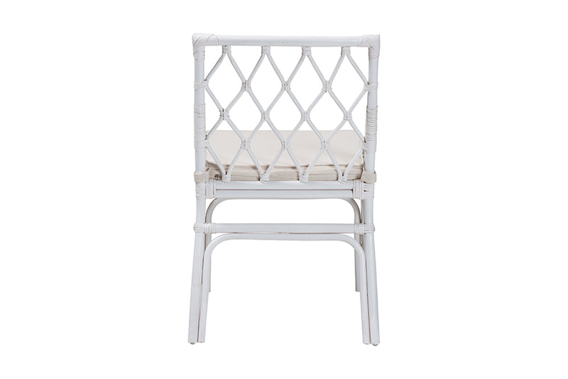 Peace Bohemian White Rattan Dining Chair