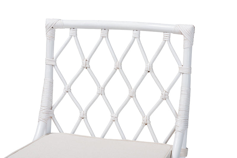 Peace Bohemian White Rattan Dining Chair Baxton