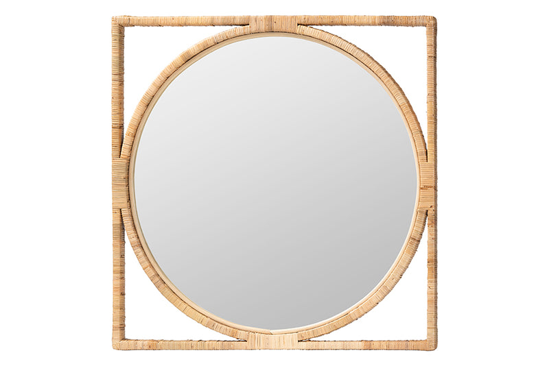 Alani Japandi Natural Rattan Wall Mirror