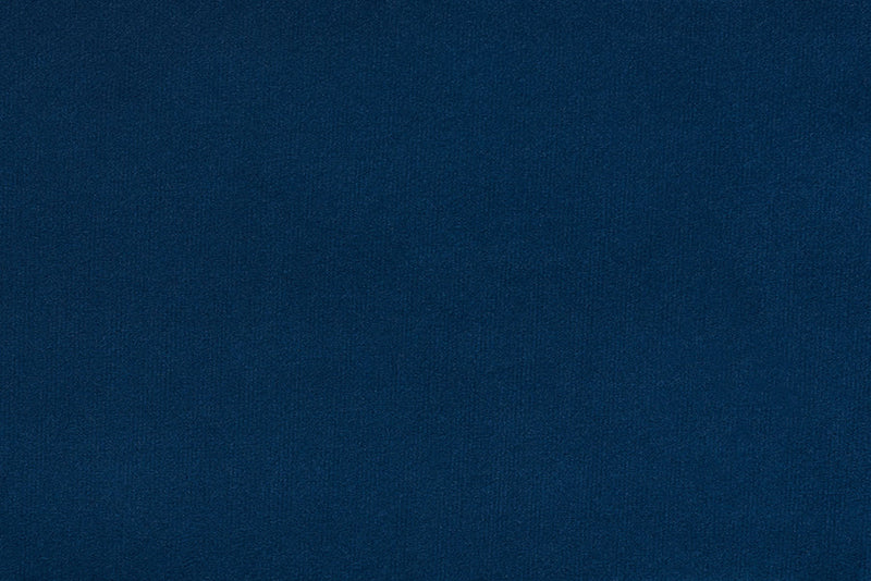 Pelagia Navy Blue Velvet and Dark Brown Wood Queen Bed Baxton