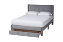 Donnica Modern Gray Pleated Velvet Queen Size Storage Bed Baxton