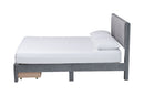 Donnica Modern Gray Pleated Velvet Queen Size Storage Bed Baxton