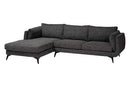 Hecate Modern Gravel Twill Fabric Left Facing Sectional Sofa Baxton