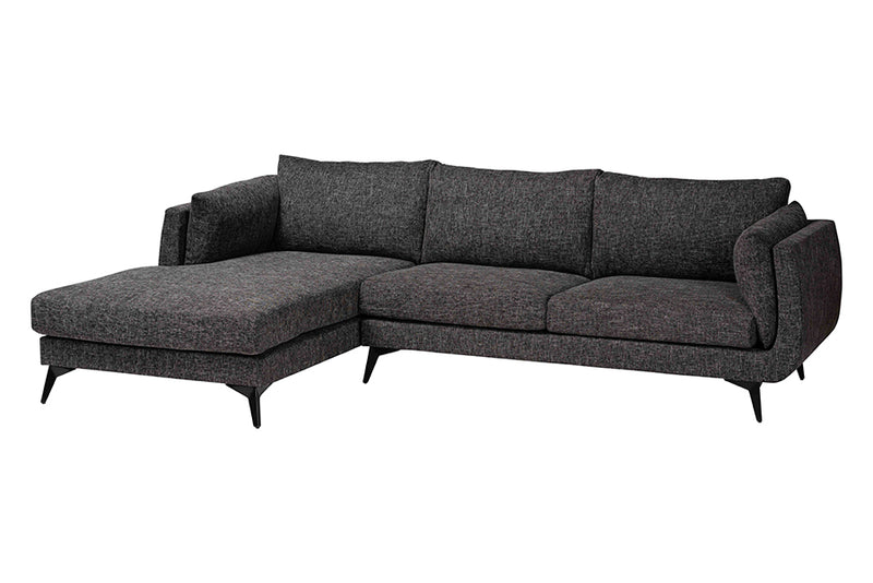 Hecate Modern Gravel Twill Fabric Left Facing Sectional Sofa