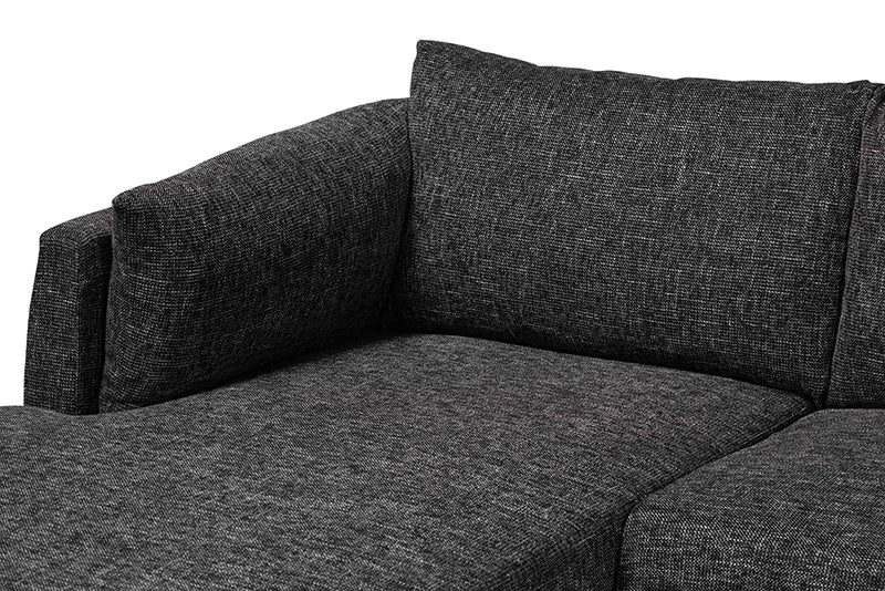 Hecate Modern Gravel Twill Fabric Left Facing Sectional Sofa