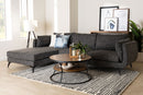 Hecate Modern Gravel Twill Fabric Left Facing Sectional Sofa Baxton