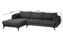 Hecate Modern Gravel Twill Fabric Left Facing Sectional Sofa Baxton
