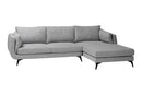 Finnick Modern Gray Twill Fabric Right Facing Sectional Sofa Baxton