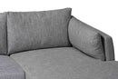 Finnick Modern Gray Twill Fabric Right Facing Sectional Sofa Baxton