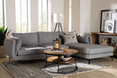 Finnick Modern Gray Twill Fabric Right Facing Sectional Sofa Baxton