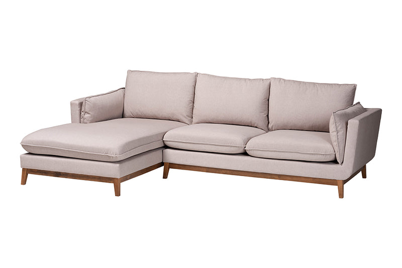 Brielle Modern Beige Fabric Left Facing Sectional Sofa