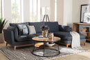 Hesper Modern Dark Gray Fabric Right Facing Sectional Sofa Baxton