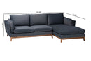 Hesper Modern Dark Gray Fabric Right Facing Sectional Sofa Baxton