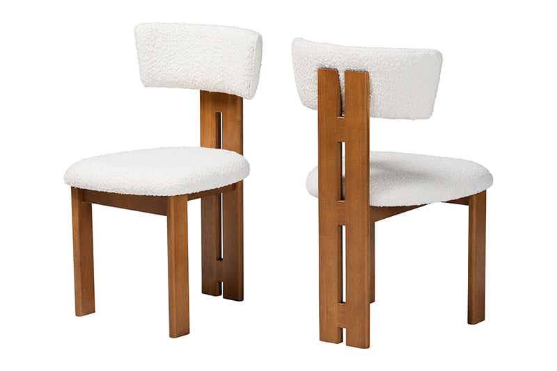 Rhinos Modern Cream Boucle Dining Chair