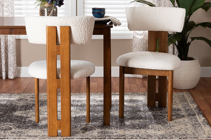 Rhinos Modern Cream Boucle Dining Chair