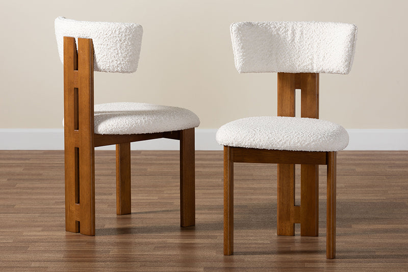 Rhinos Modern Cream Boucle Dining Chair