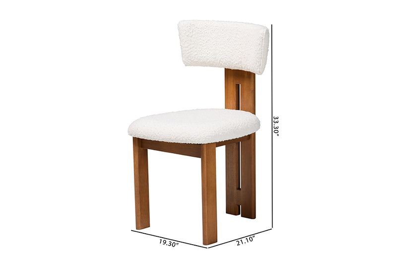 Rhinos Modern Cream Boucle Dining Chair