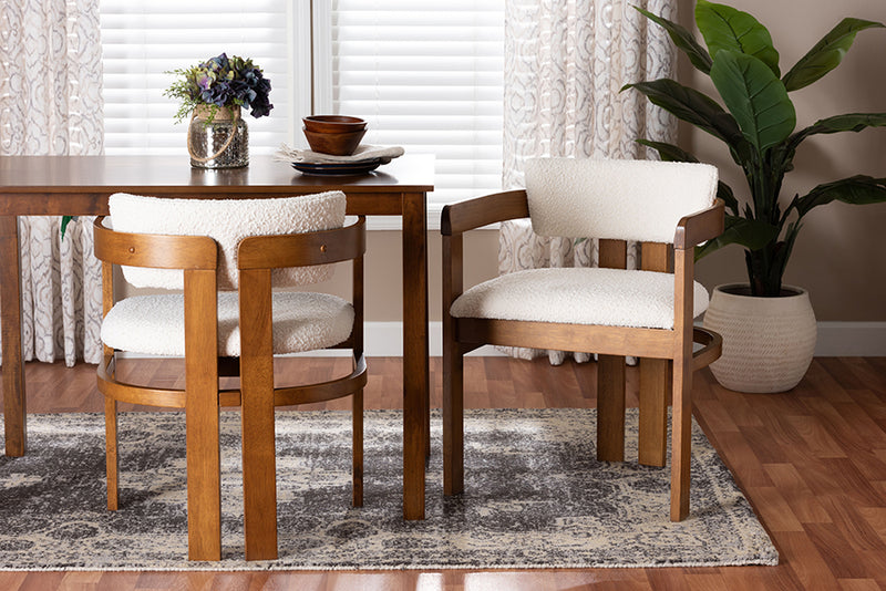 Roni Modern Cream Boucle Dining Chair