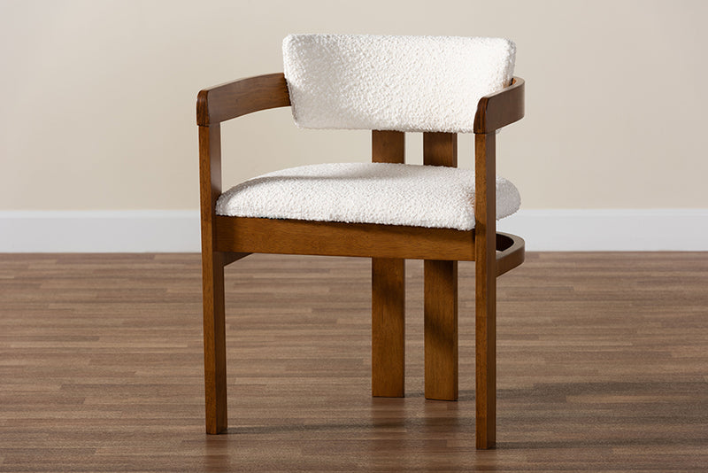 Roni Modern Cream Boucle Dining Chair