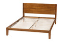 Aara Japandi Walnut Brown Toolless Assembly Queen Platform Bed Baxton