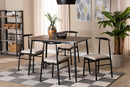 Sagira Beige Fabric and Metal Dining Set Baxton