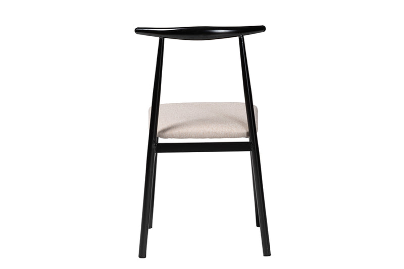 Sagira Modern Industrial Beige Fabric and Metal Dining Chair