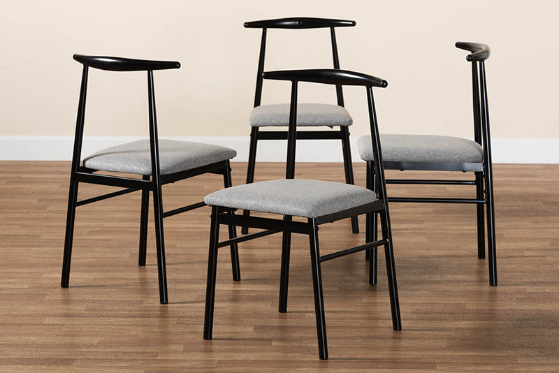 Sagira Gray Fabric and Metal Dining Chair Baxton