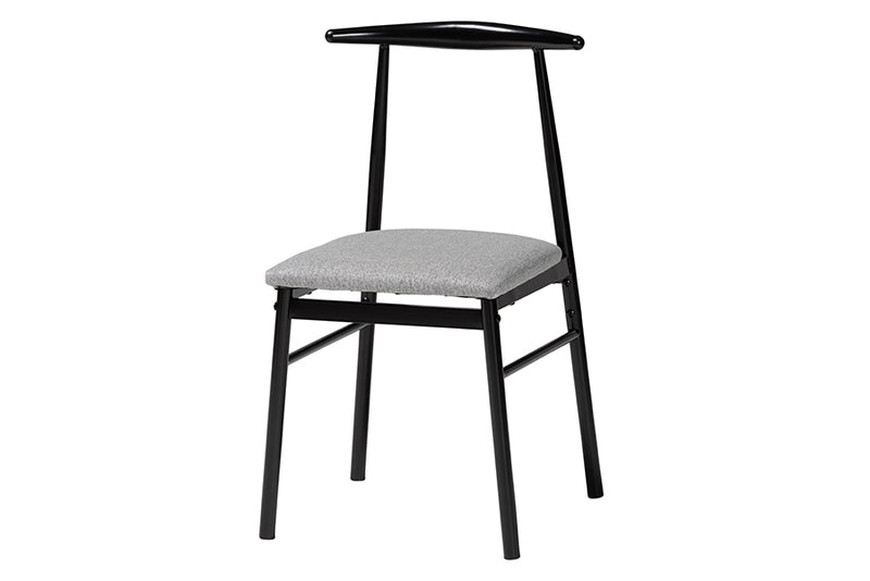 Sagira Modern Industrial Gray Fabric and Metal Dining Set