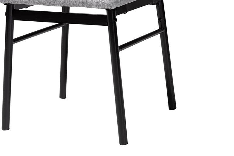 Sagira Gray Fabric and Metal Dining Set Baxton