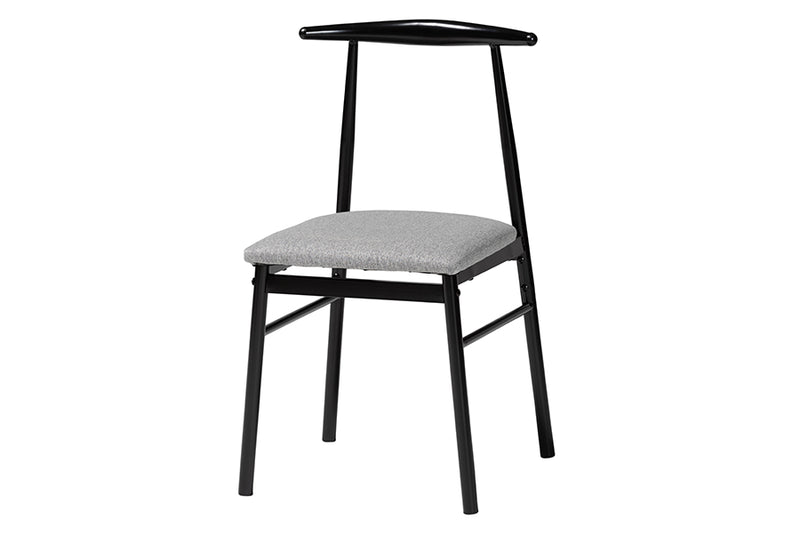 Sagira Modern Industrial Gray Fabric and Metal Dining Chair