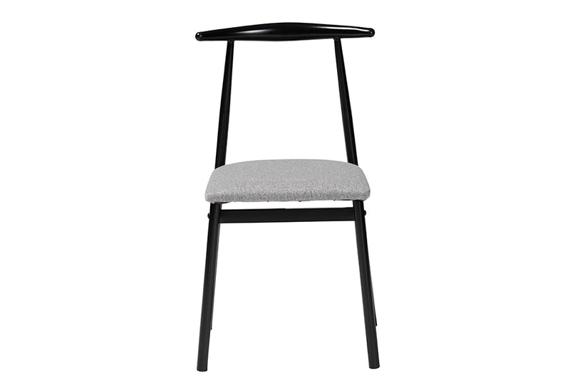 Sagira Modern Industrial Gray Fabric and Metal Dining Chair