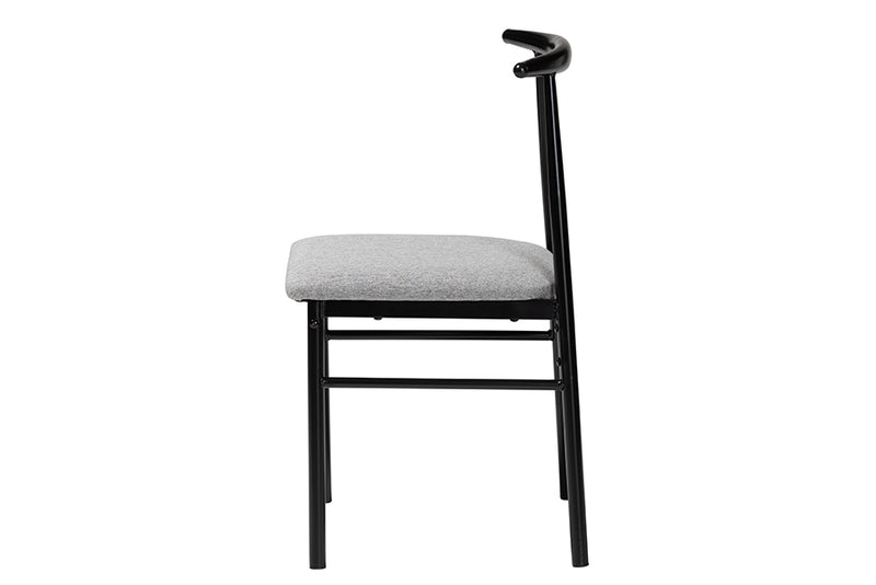 Sagira Modern Industrial Gray Fabric and Metal Dining Chair