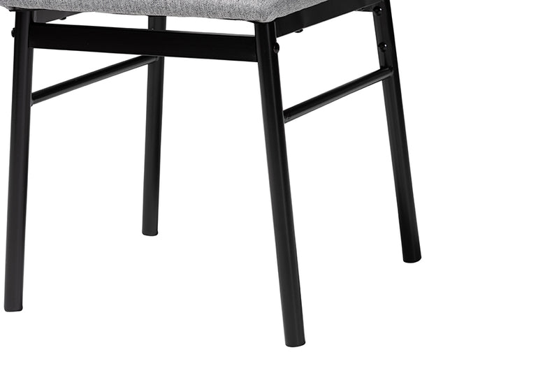 Sagira Modern Industrial Gray Fabric and Metal Dining Chair