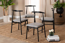 Sagira Gray Fabric and Metal Dining Chair Baxton