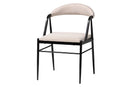 Cadence Beige Fabric and Metal Dining Set Baxton