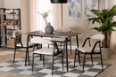 Cadence Beige Fabric and Metal Dining Set Baxton