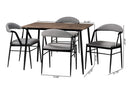 Cadence Gray Fabric and Metal Dining Set Baxton