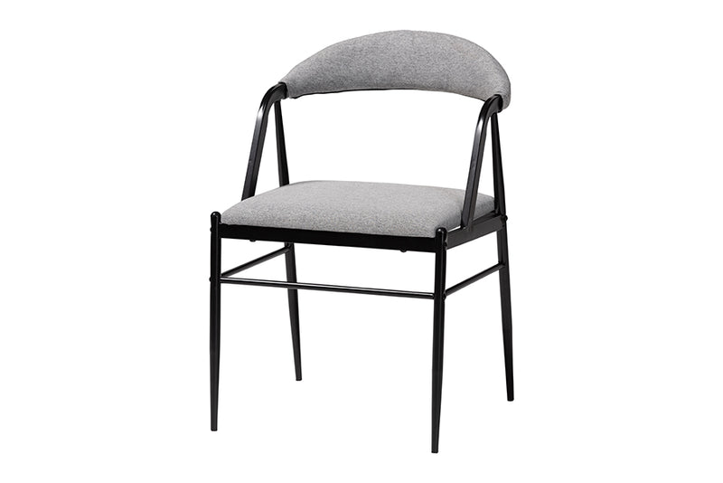 Cadence Modern Industrial Gray Fabric and Metal Dining Chair